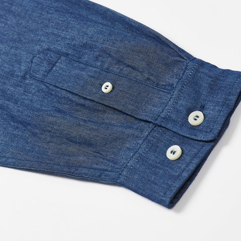 Palace CHECK PANEL CHAMBRAY SHIRT INDIGO - Colorway
