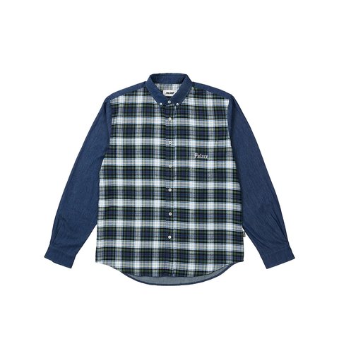 Palace CHECK PANEL CHAMBRAY SHIRT INDIGO - €148.00