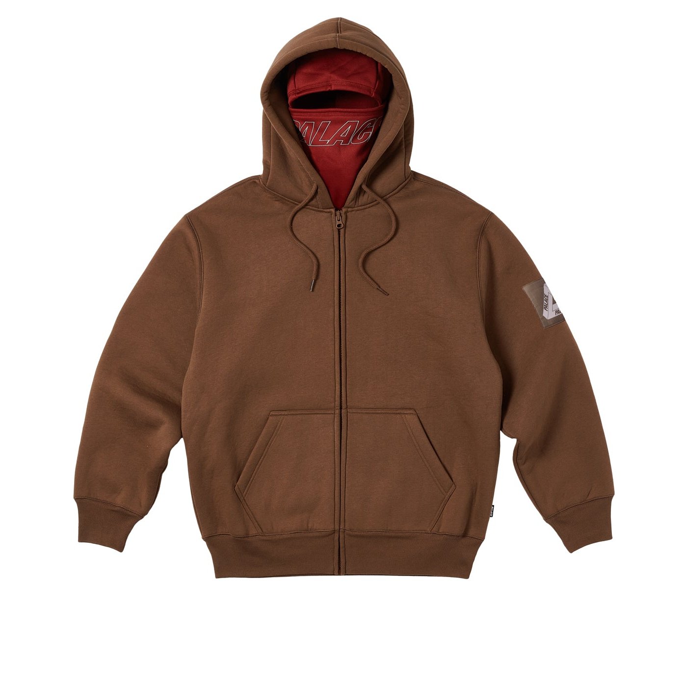 FACEMASK SHEARLING THERMAL HOOD BROWN