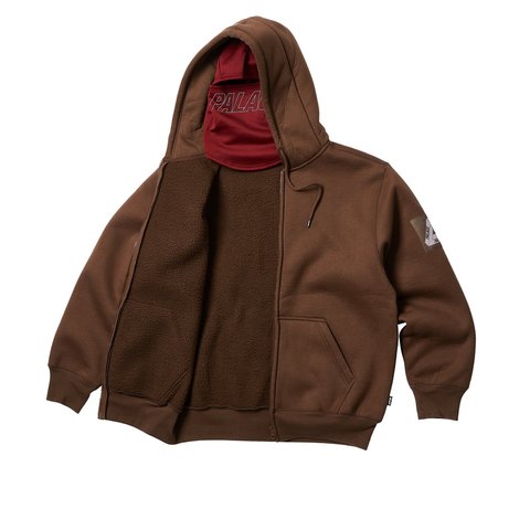 Palace FACEMASK SHEARLING THERMAL HOOD BROWN - Colorway