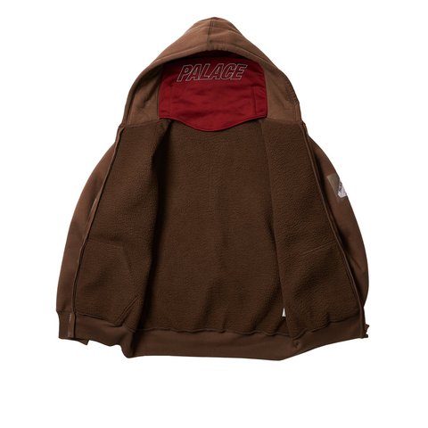 Palace FACEMASK SHEARLING THERMAL HOOD BROWN - Colorway