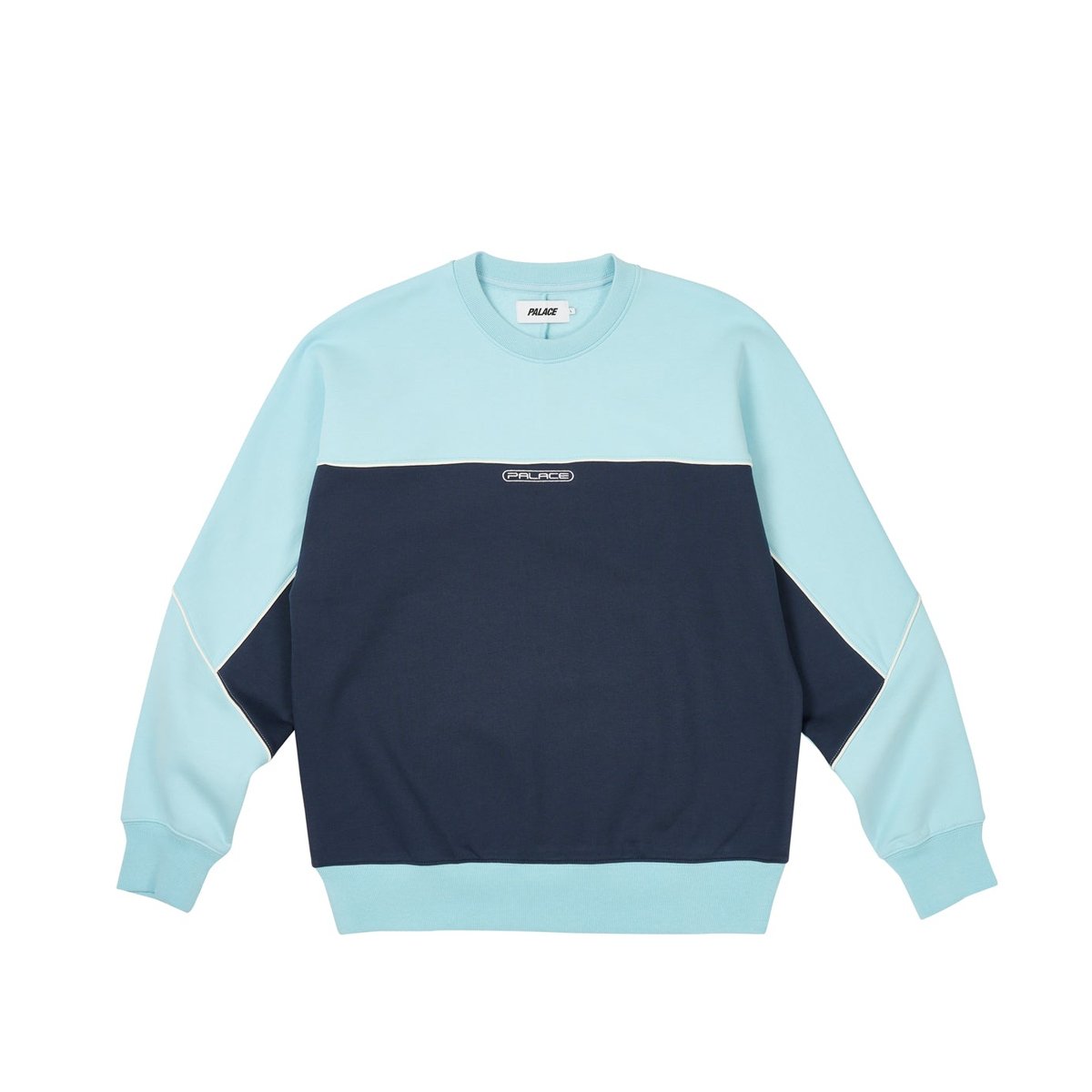 Palace PIPED CREW CRYSTALISED BLUE (Autumn 2023) - $138.00