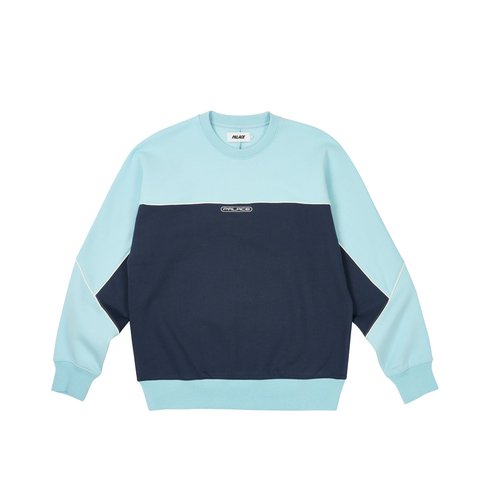 Palace PIPED CREW CRYSTALISED BLUE - $138.00