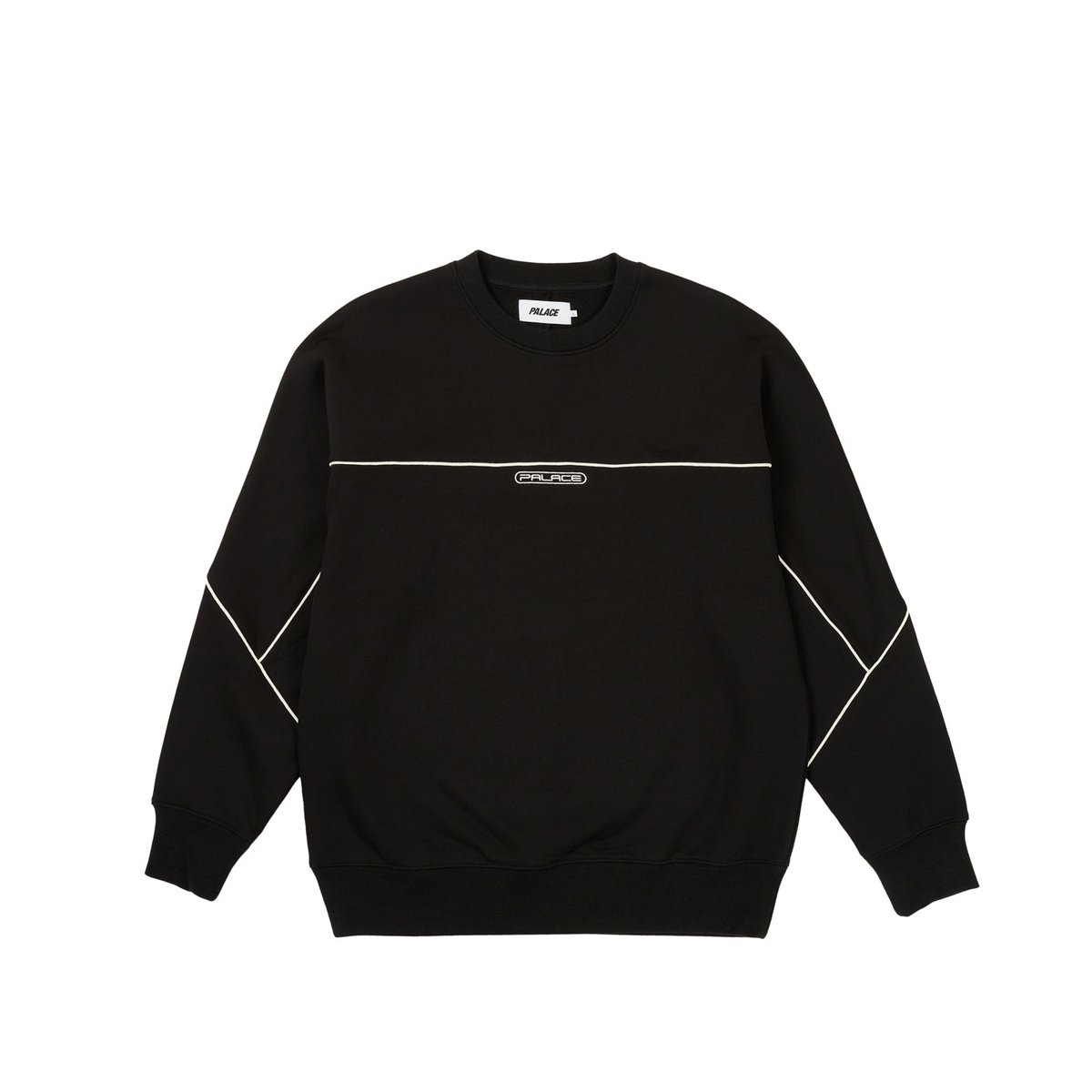 Palace PIPED CREW BLACK (Autumn 2023) - $138.00
