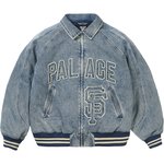 PALACE SAN FRANCISCO GIANTS DENIM VARSITY JACKET STONE WASH