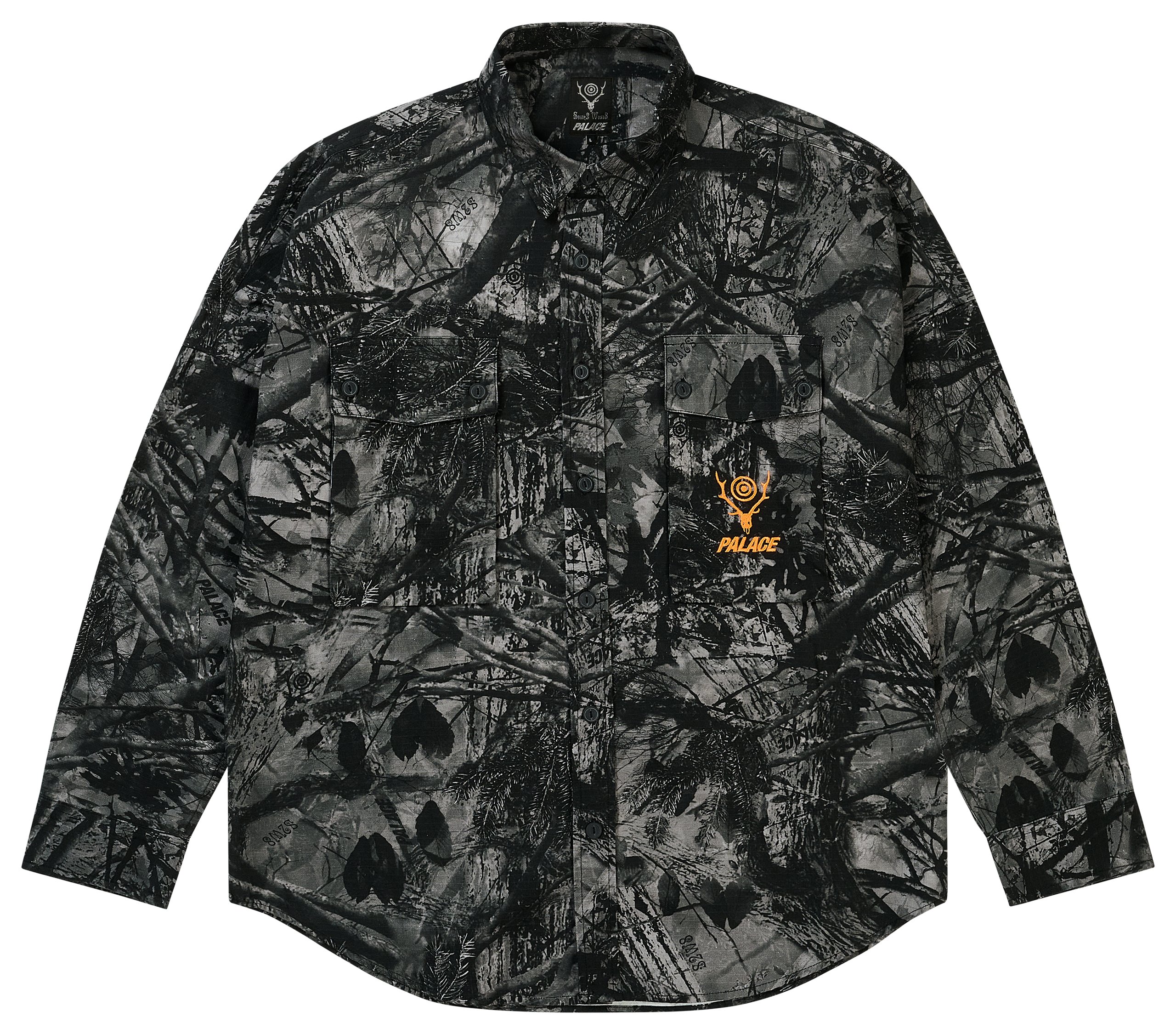 PALACE SOUTH2 WEST8 SHIRT BLACK CAMO
