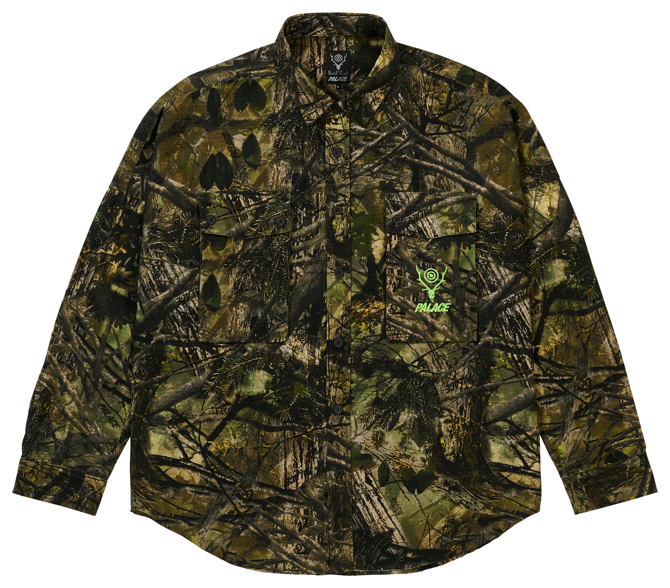 PALACE SOUTH2 WEST8 SHIRT OLIVE CAMO