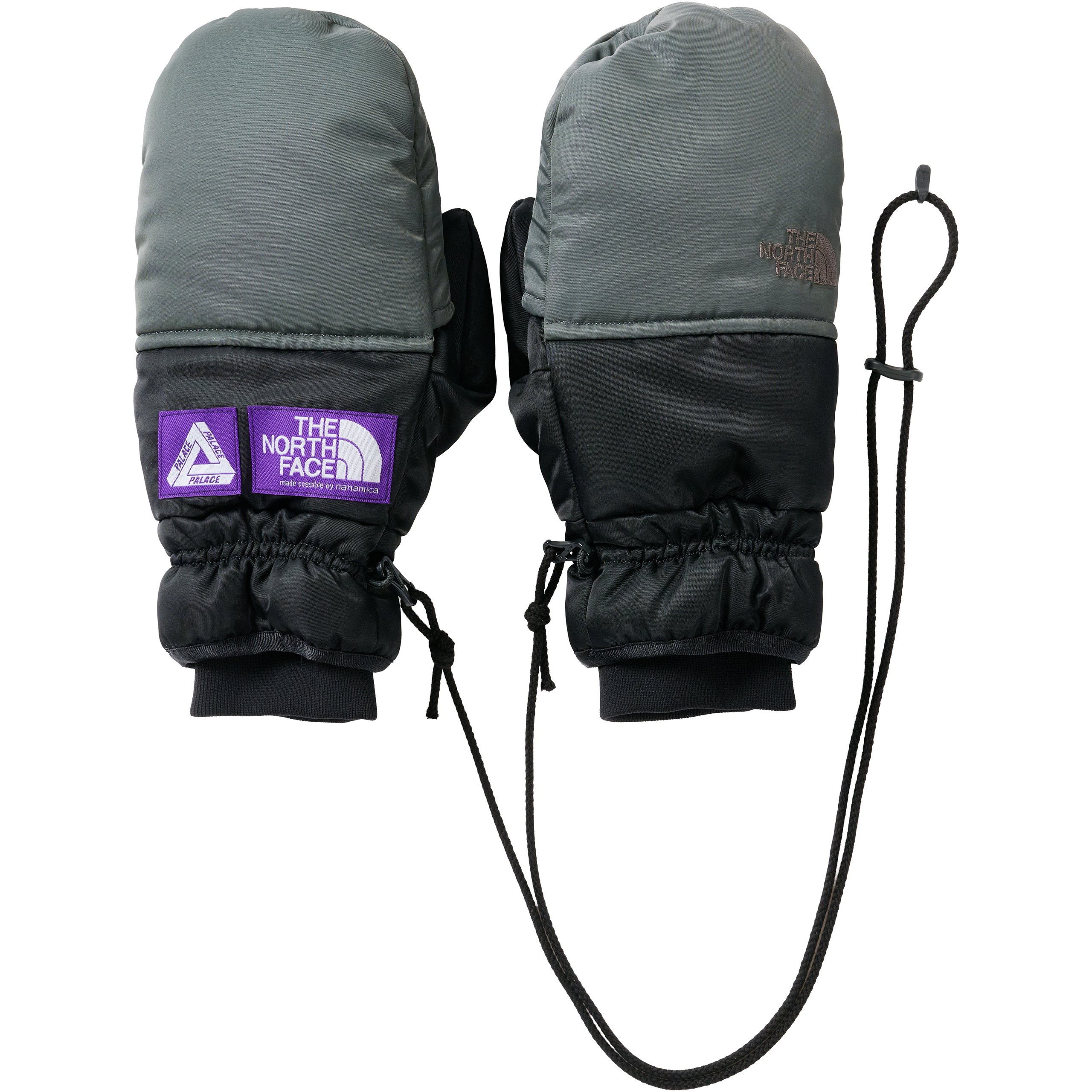 PALACE THE NORTH FACE PURPLE LABEL WINDSTOPPER FIELD DOWN GLOVE ASPHALT GRAY