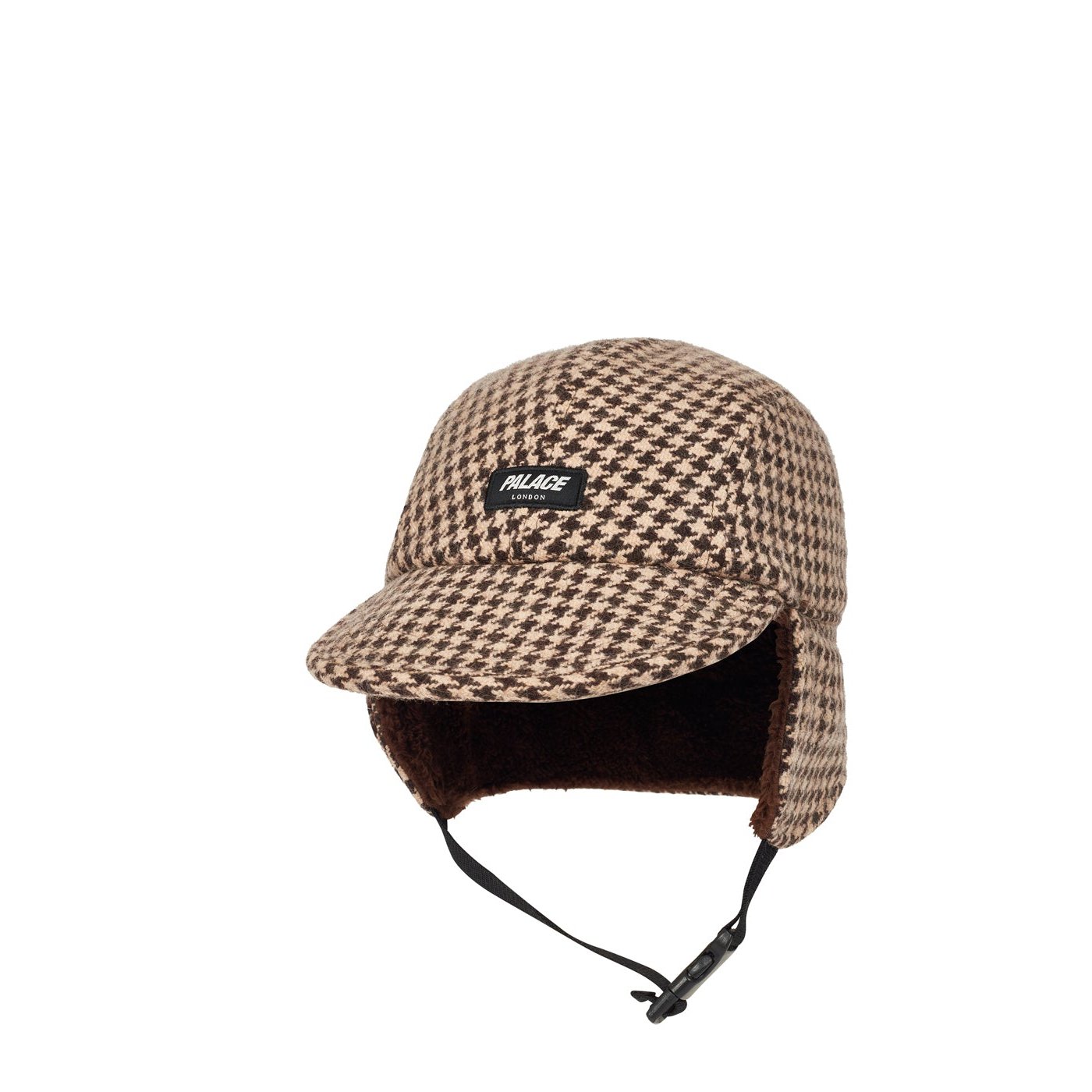 REVERSO EARFLAP 4-PANEL HOUNDSTOOTH BROWN