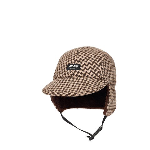 Palace REVERSO EARFLAP 4-PANEL HOUNDSTOOTH BROWN