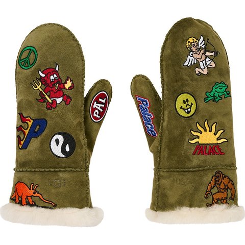 Palace PALACE UGG SHEEPSKIN MITTEN BURNT OLIVE - Colorway