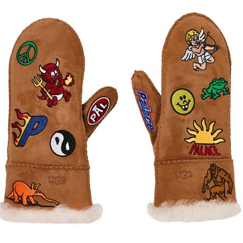 Palace PALACE UGG SHEEPSKIN MITTEN CHESTNUT - Colorway