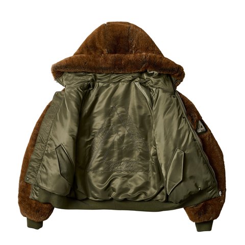 Palace REVERSIBLE YETI PARKA OLIVE - Colorway