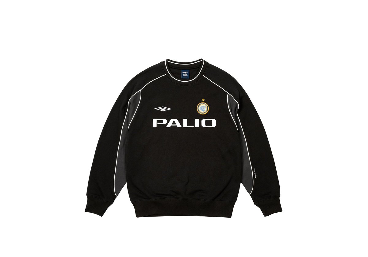 PALACE UMBRO WARM UP CREW BLACK - Palace Umbro 2024 - Palace