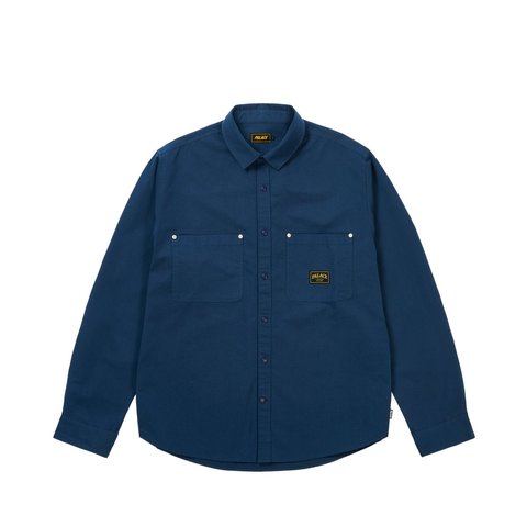 Palace COTTON TWILL OVERSHIRT WASHED BLUE - Style 1
