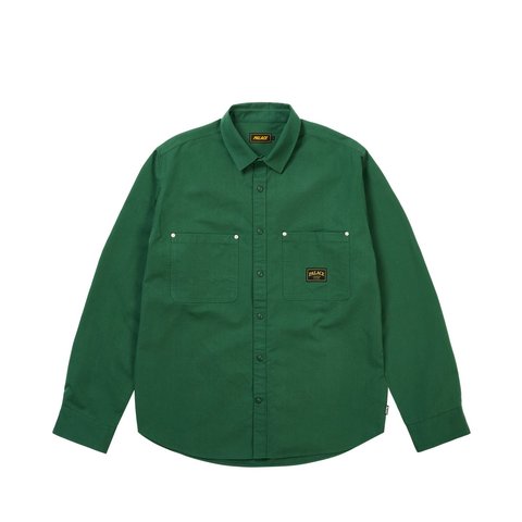 Palace COTTON TWILL OVERSHIRT WASHED GREEN - Style 1