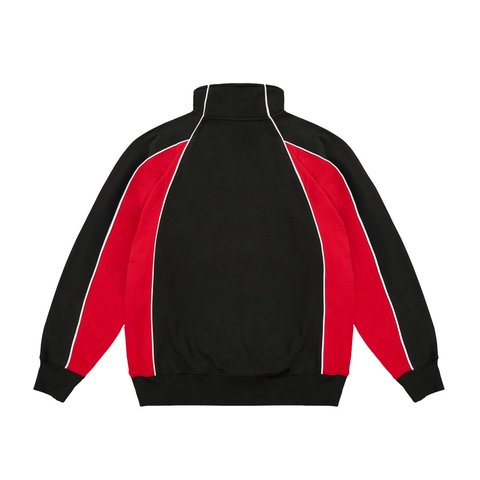 Palace COURTSIDE 1/4 ZIP BLACK / TRUEST RED - Style 2