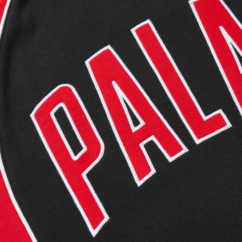 Palace COURTSIDE 1/4 ZIP BLACK / TRUEST RED - Style 3