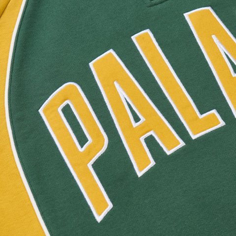 Palace COURTSIDE 1/4 ZIP RACEY GREEN / SUNNY YELLOW - Style 3