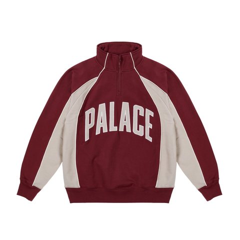Palace COURTSIDE 1/4 ZIP TAWNY PORT / CONCRETE GREY - Style 1