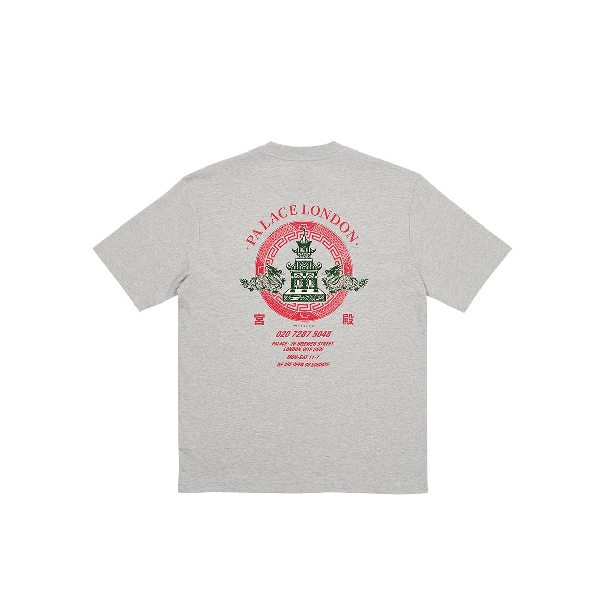 Palace FORTUNATE T-SHIRT GREY MARL (Summer 2023) - €48.00