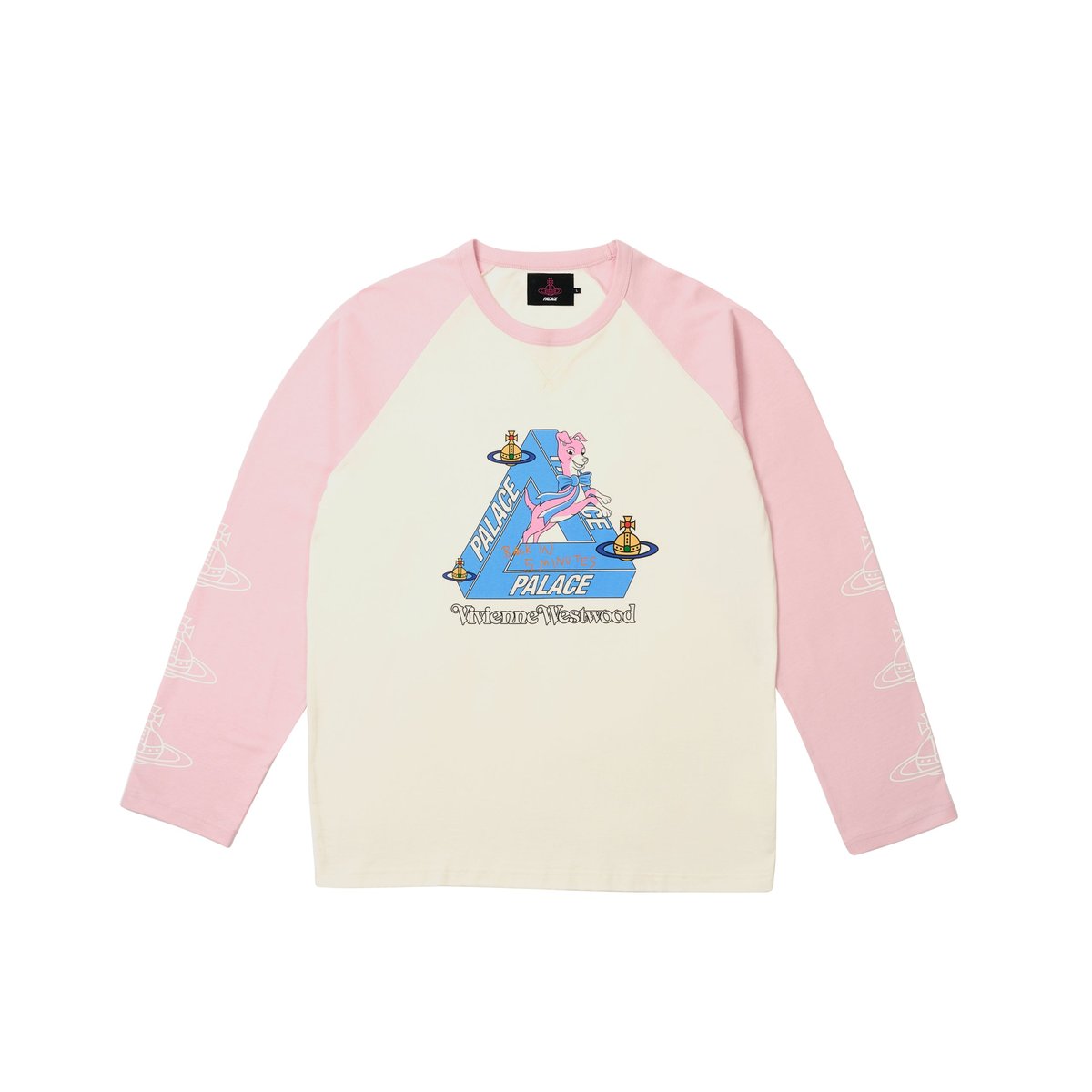 Palace PALACE VIVIENNE WESTWOOD RAGLAN LONGSLEEVE WHITE / PINK (Palace Vivienne Westwood) - $340.00