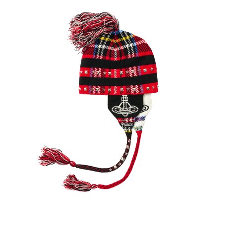 Palace PALACE VIVIENNE WESTWOOD ORB KNIT EARFLAP BEANIE TARTAN - Colorway