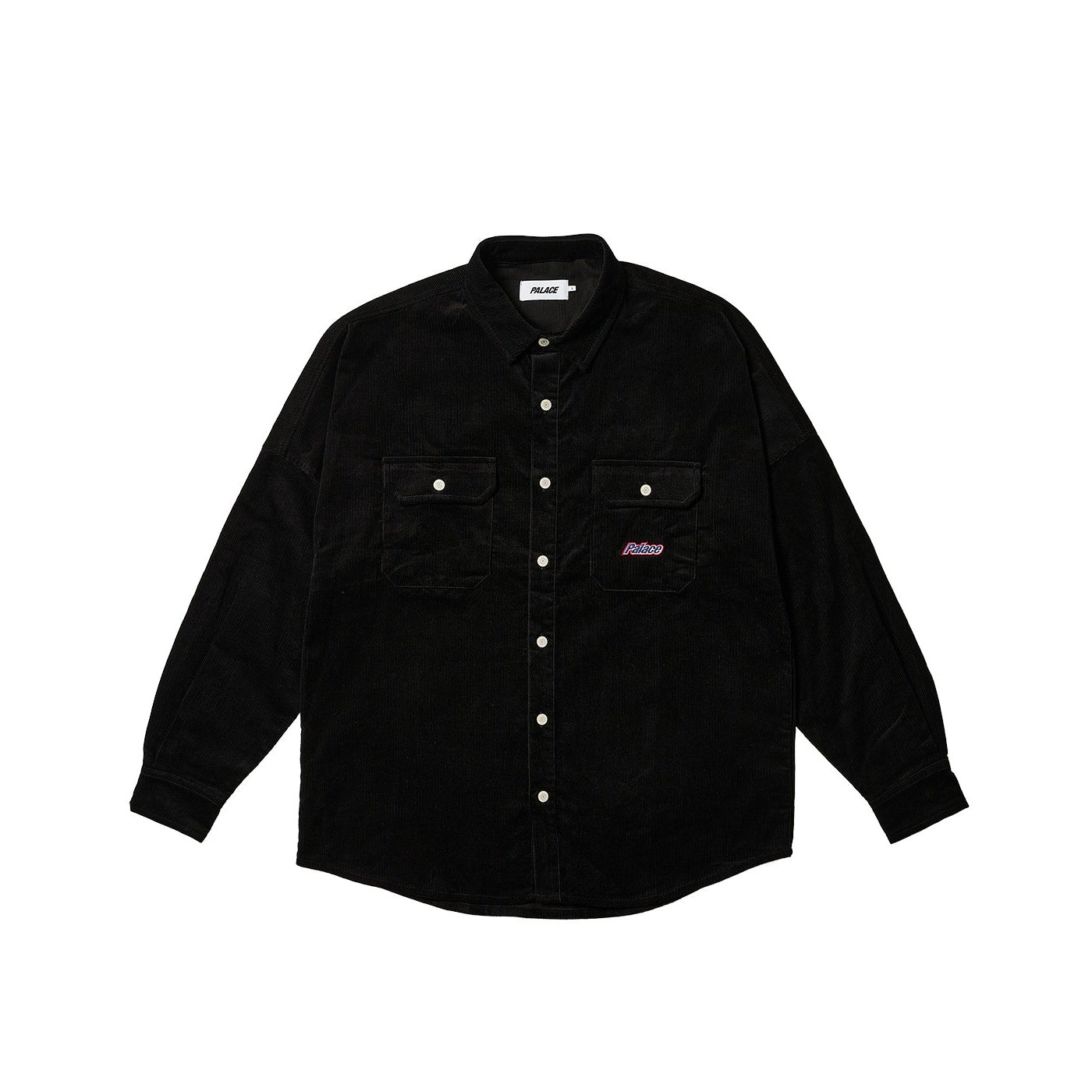 DROP SHOULDER CORD SHIRT BLACK