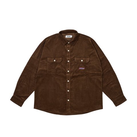 Palace DROP SHOULDER CORD SHIRT NICE BROWN - $208.00