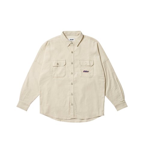 Palace DROP SHOULDER CORD SHIRT SOFT WHITE - $208.00