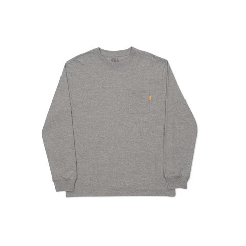 Palace POCKET L/S T-SHIRT GREY MARL