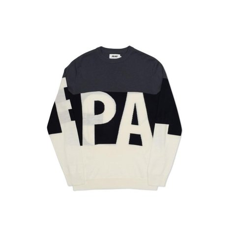 Palace JUMBO FONT KNIT GREY / BLACK / WHITE