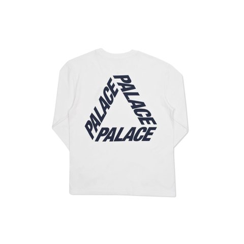 Palace P 3 L/S T-SHIRT WHITE / NAVY - Colorway