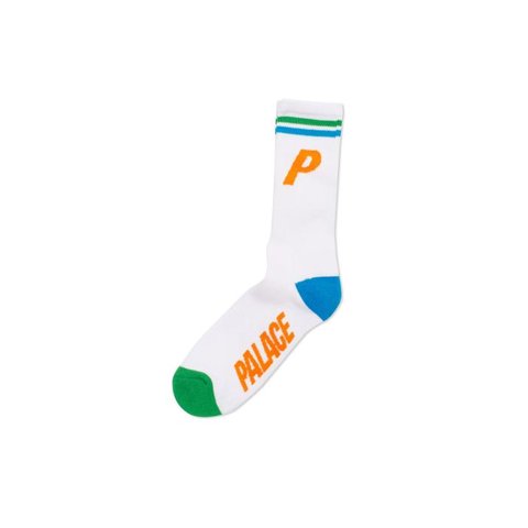 Palace P SOCK WHITE / NEON