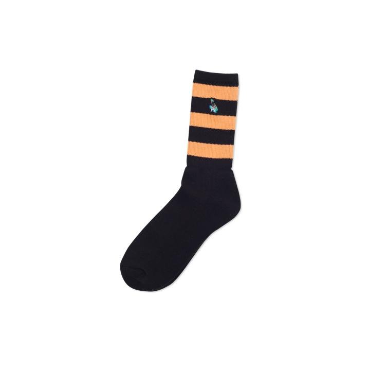 STRIPE PARROT SOCK BLACK / PEACH