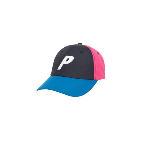 P 6-PANEL BLACK / INK BLUE / PINK