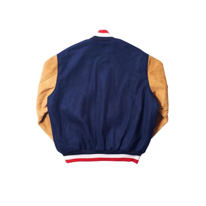 EBBETS FIELD® WOOL / SUEDE VARSITY JACKET BROWN / NAVY