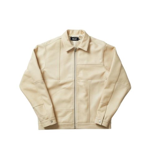Palace LEATHER PANEL JACKET CREAM