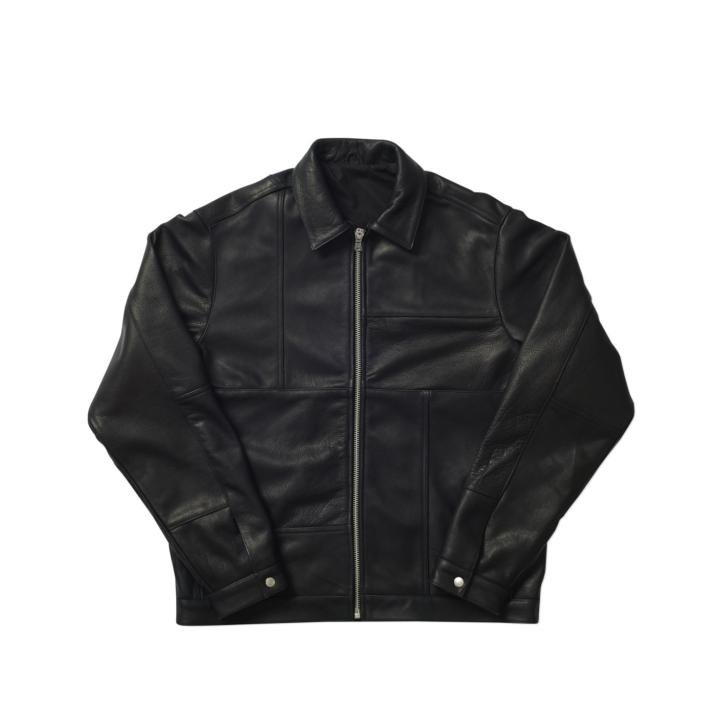 LEATHER PANEL JACKET BLACK