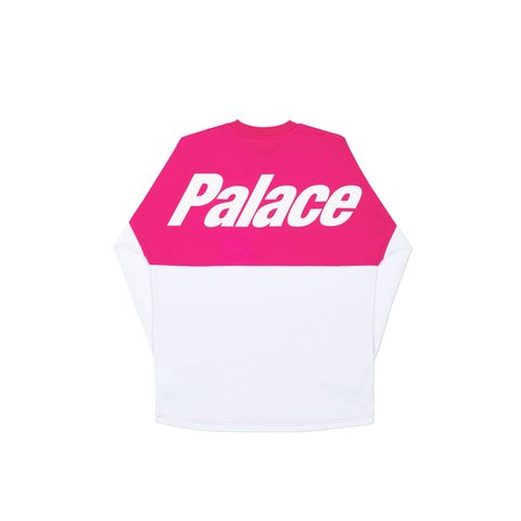 Palace SPLITTER LONGSLEEVE HOT PINK / WHITE - Colorway