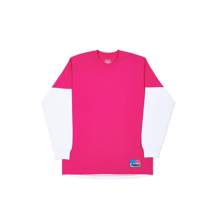 SPLITTER LONGSLEEVE HOT PINK / WHITE