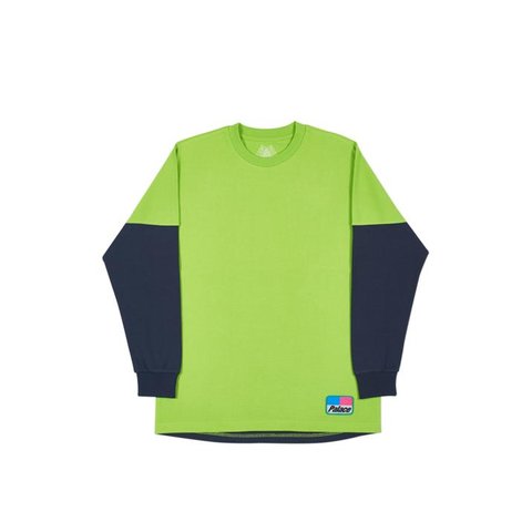 Palace SPLITTER LONGSLEEVE LIME GREEN / NAVY