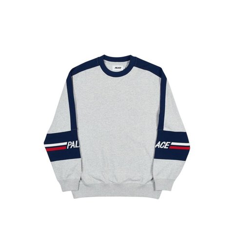 Palace 320 CREW GREY MARL / NAVY