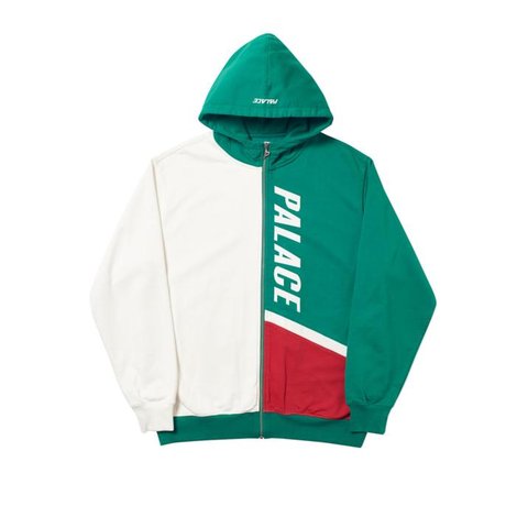 FLAGGO ZIP HOOD WHITE / GREEN / RED