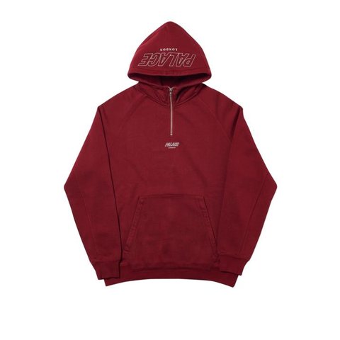 Palace Q-ZIP HOOD BURGUNDY