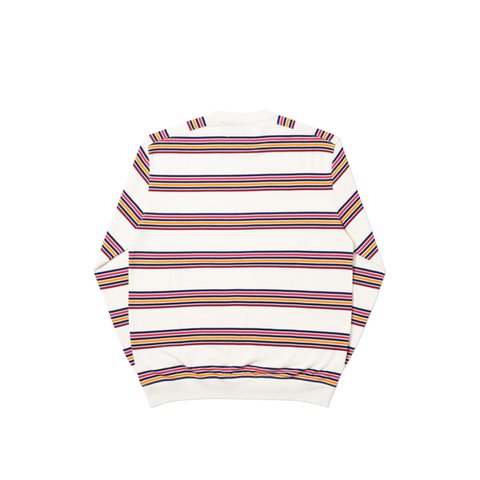 Palace POCKET STRIPE CREW WHITE / PURPLE - Colorway