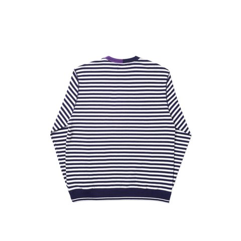 Palace ZIG ZAG CREW NAVY / WHITE STRIPES - Colorway