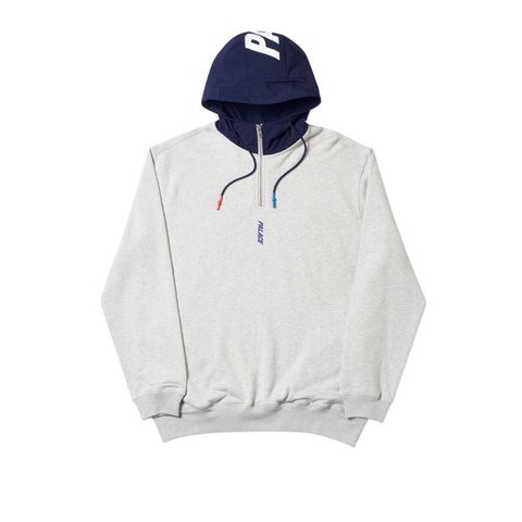 Palace TWILL 1/4 HOOD GREY MARL