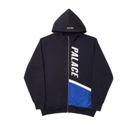 Palace FLAGGO ZIP HOOD BLACK / WHITE / BLUE