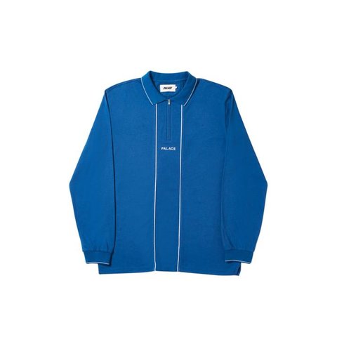 Palace LINER LONGSLEEVE POLO BLUE